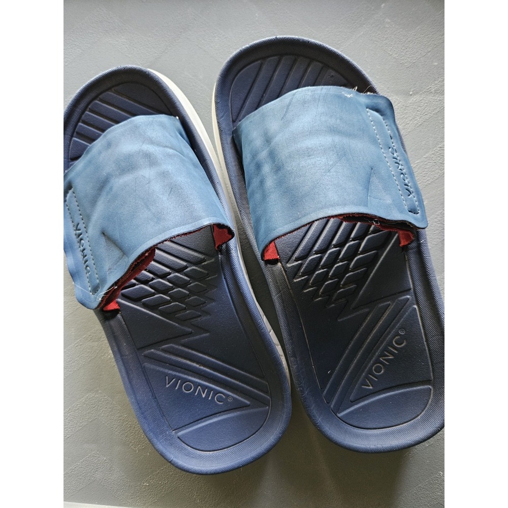 Vionic Womens Rejuvenate Navy Slide Sandals Shoes 5 Medium (B,M)‎